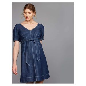NWOT A Pea in a Pod Maternity Jean Dress Large